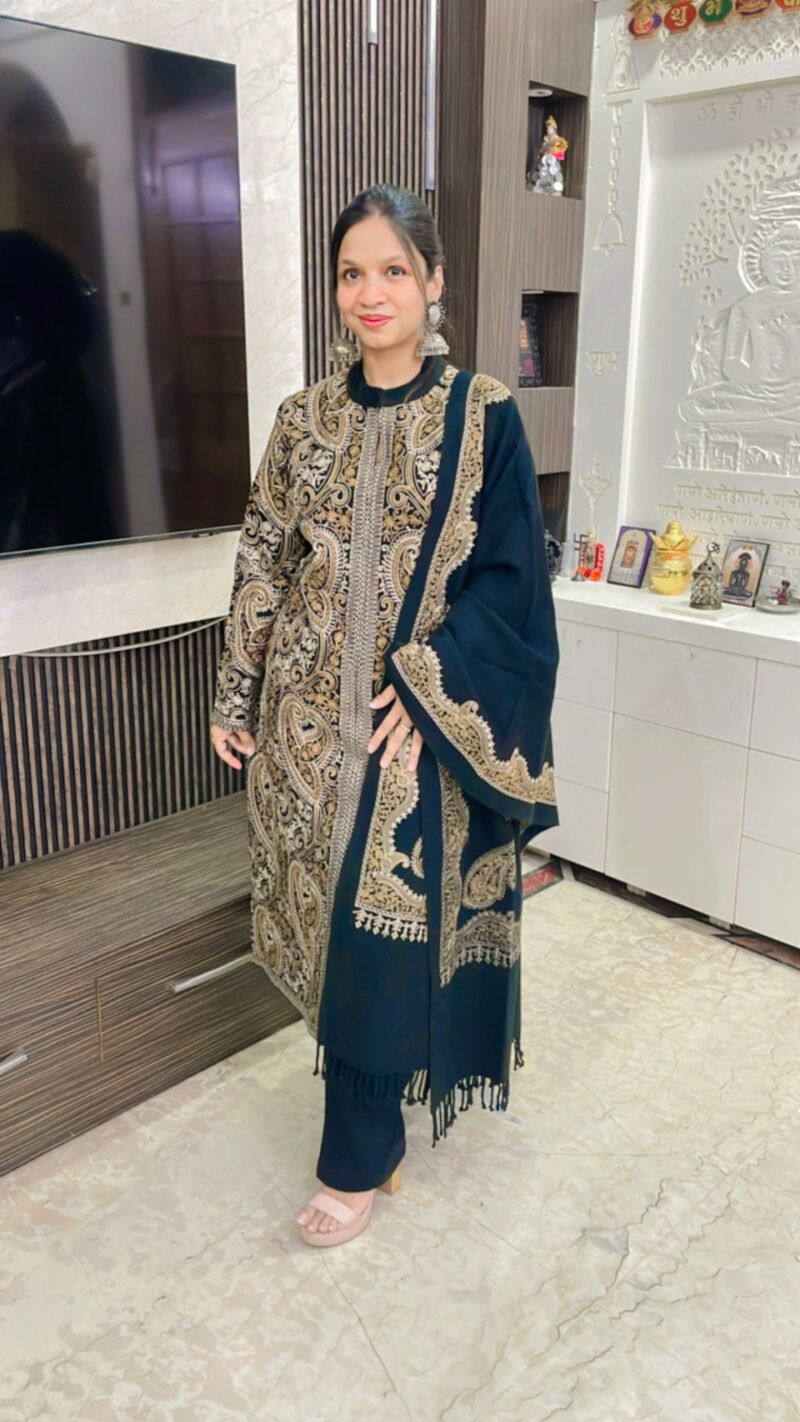Kashmiri embroidered 3 pc suit