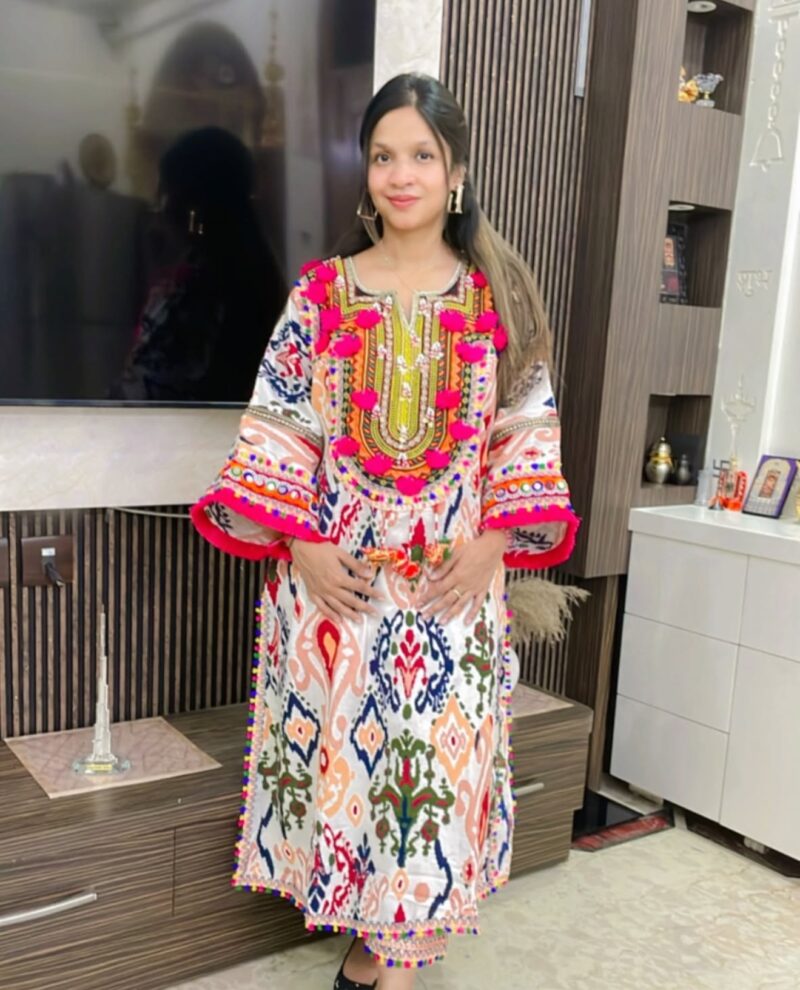 Ikkat print chogha set