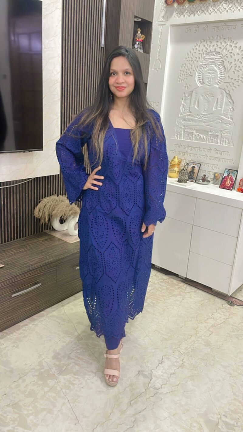 Cotton shiffli tunic set