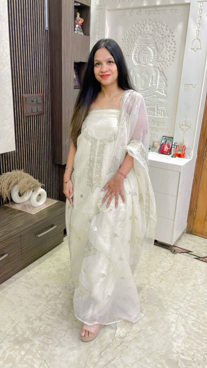Mul chanderi unstitch suit