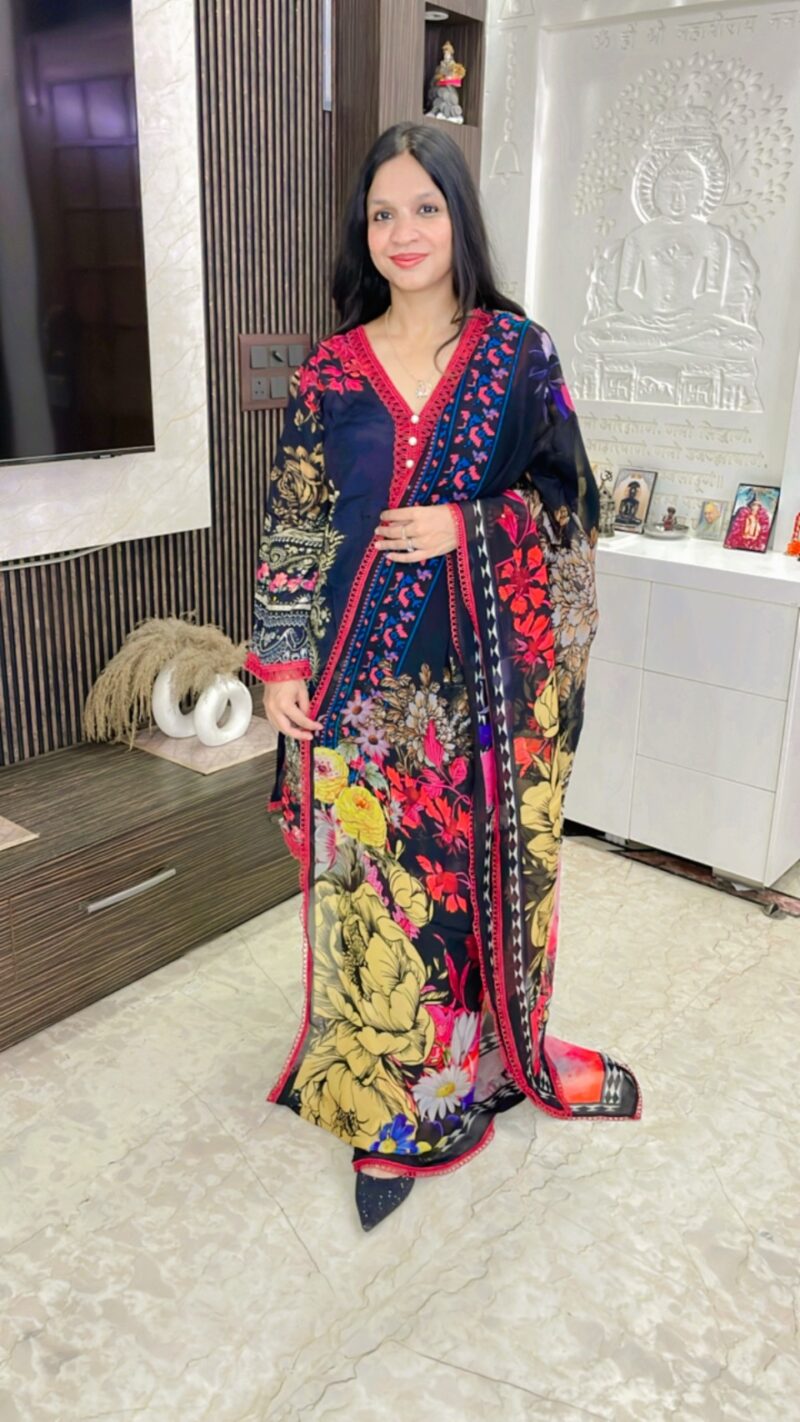 Digital print 3 pc suit