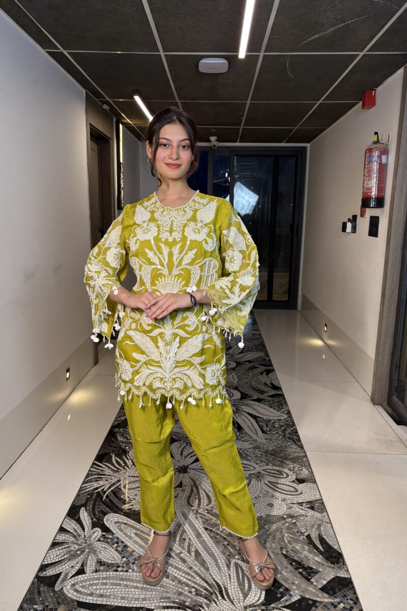 Razia pearl embroidered coord set