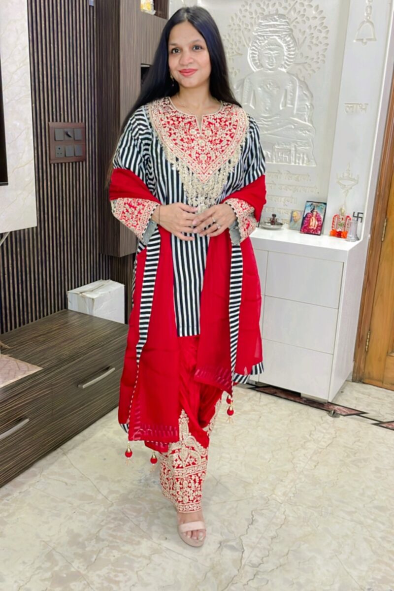 Royal Scarlet Embroidered Suit