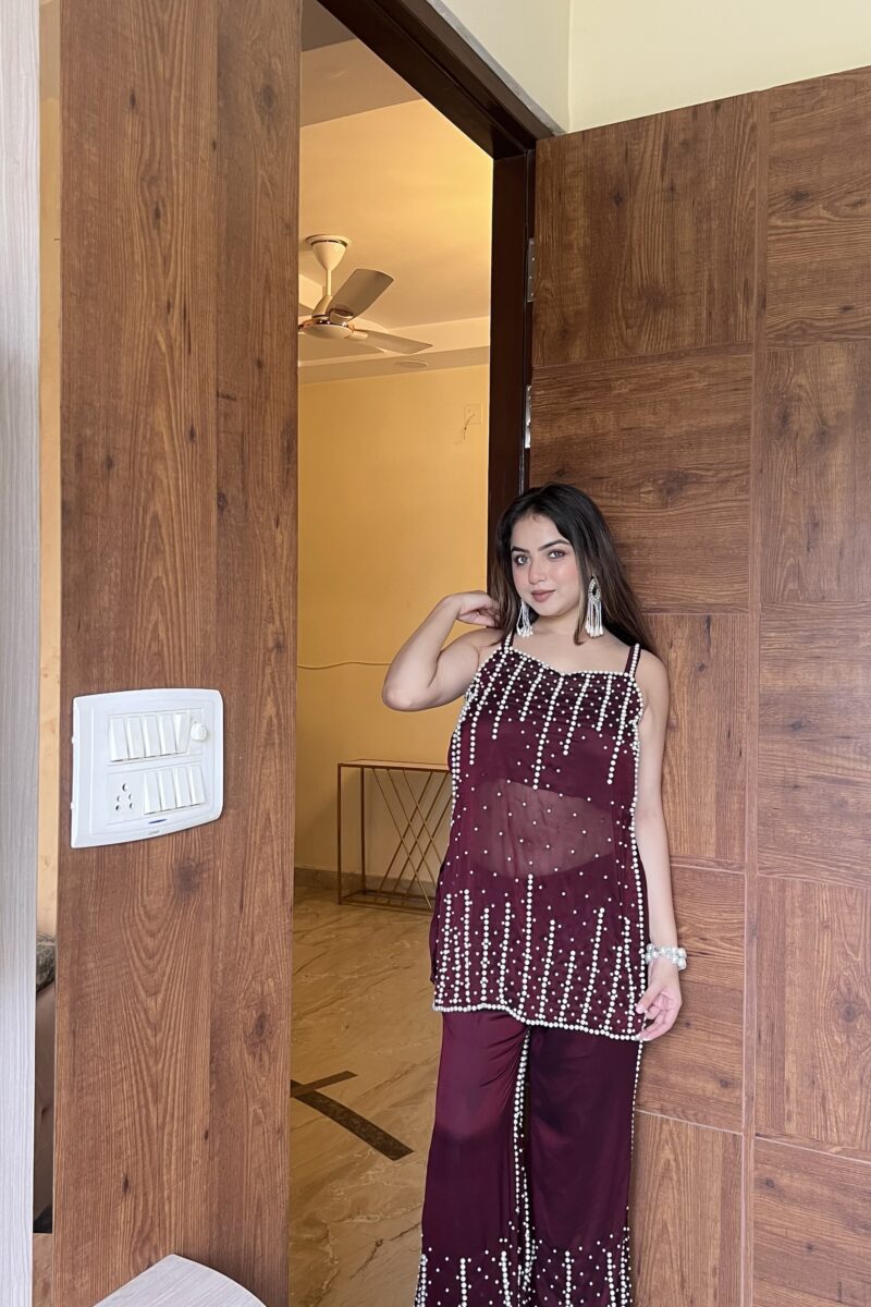 Pearl Embellished Sharara Set