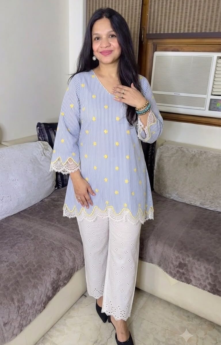 Sunny Bloom Embroidered Kurta Set🦋