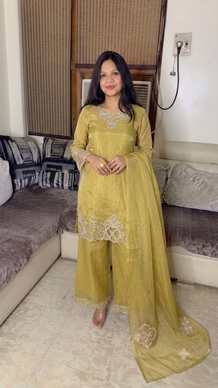 Noor Shimmer Tissue Suit Set - Image 4