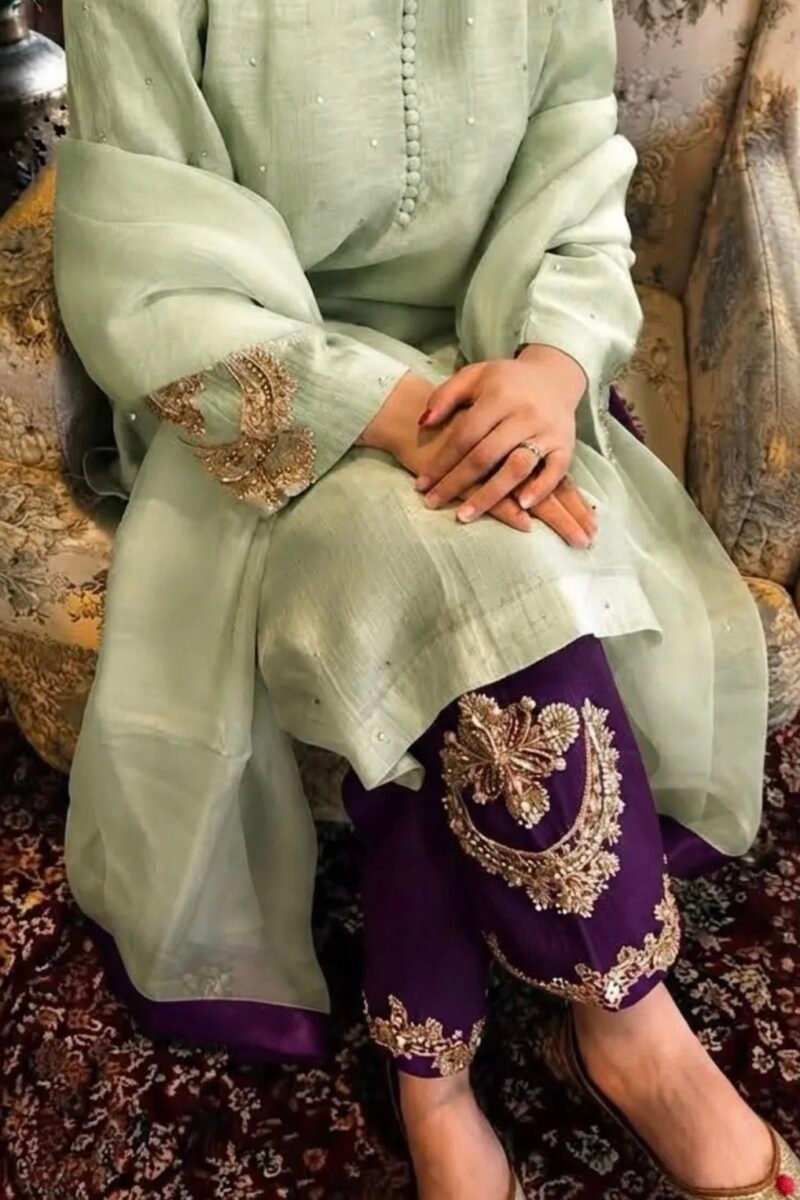 Handwork Chanderi Suit Set